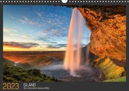Island - Die schönsten Wasserfälle (Wandkalender 2023 DIN A3 quer)