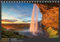 Island - Die schönsten Wasserfälle (Tischkalender 2023 DIN A5 quer)