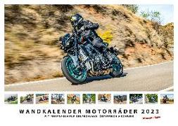 Foto-Wandkalender Motorräder 2023 A3 quer mit Feiertagen für Deutschland, Östereich und die Schweiz - Mit Platz für Notizen