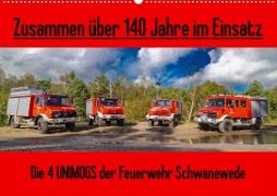 Die 4 UNIMOGS der Feuerwehr Schwanewede (Wandkalender 2023 DIN A2 quer)