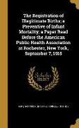 The Registration of Illegitimate Births, a Preventive of Infant Mortality, a Paper Read Before the American Public Health Association at Rochester, Ne