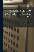 Address List of Amherst College, 1916, No. 27 (1916)