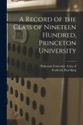 A Record of the Class of Nineteen Hundred, Princeton University