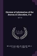 Circular of Information of the Bureau of Education, For: 1877-79