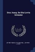 Diss. Inaug. De Elia Levita Germano