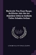 Nachricht Von Einer Raupe, So Etliche Jahr Her An Manchen Orten In Sachsen Vielen Schaden Gethan