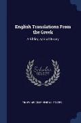 English Translations From the Greek: A Bibliographical Survey