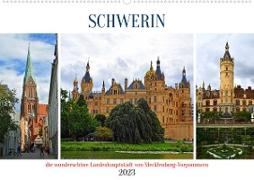 SCHWERIN, die wunderschöne Landeshauptstadt von Mecklenburg-Vorpommern (Wandkalender 2023 DIN A2 quer)