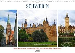 SCHWERIN, die wunderschöne Landeshauptstadt von Mecklenburg-Vorpommern (Wandkalender 2023 DIN A4 quer)