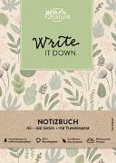Write It Down • Nachhaltiges Notizbuch in A5 mit Hardcover und Pflanzen-Motiv