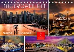 Metropolen - Nacht Skylines (Tischkalender 2023 DIN A5 quer)
