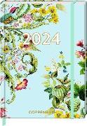 Kleiner Wochenkalender: Mein Jahr 2024 - Blüten hellblau (Ed. Barbara Behr)