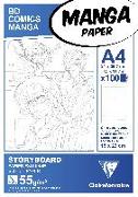 Manga-Block für Storyboard A4 100 Blatt 55g, mit sechsteiligem Raster