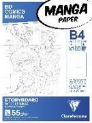 Manga-Block für Storyboard B4 100 Blatt 55g, mit sechsteiligem Raster