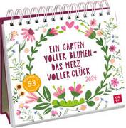 Postkartenkalender 2024: Ein Garten voller Blumen - das Herz voller Glück