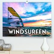 Windsurfen - Wellen und Wind (Premium, hochwertiger DIN A2 Wandkalender 2023, Kunstdruck in Hochglanz)