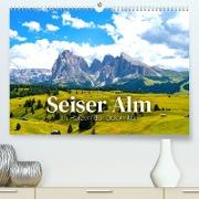 Seiser Alm - Im Herzen der Dolomiten. (Premium, hochwertiger DIN A2 Wandkalender 2023, Kunstdruck in Hochglanz)