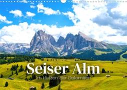 Seiser Alm - Im Herzen der Dolomiten. (Wandkalender 2023 DIN A3 quer)