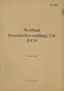D 775/5 Merkblatt Fernschreibvermittlung T 39 (FsV 39)