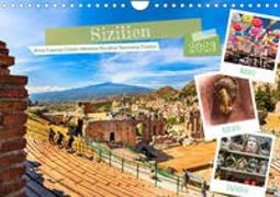Sizilien, Ätna-Catania-Cefalu-Messina-Syrakus-Taormina-Tindari (Wandkalender 2023 DIN A4 quer)