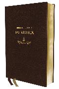 Reina Valera Revisada, Biblia de Estudio Patrística, Leathersoft, Marrón, Interior a dos colores, Palabras de Jesús en rojo