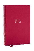NKJV, Compact Center-Column Reference Bible, Dark Rose Leathersoft, Red Letter, Comfort Print (Thumb Indexed)