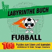 Labyrinthe-Buch Fußball Aktivitätsbuch für Kinder, Teenager, Erwachsene 100 Puzzles zum Lösen und Ausmalen