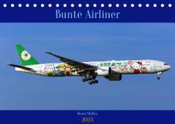 Bunte Airliner (Tischkalender 2023 DIN A5 quer)