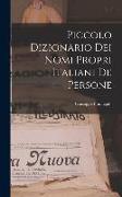 Piccolo Dizionario Dei Nomi Propri Italiani De Persone