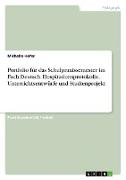 Portfolio für das Schulpraxissemester im Fach Deutsch. Hospitationsprotokolle, Unterrichtsentwürfe und Studienprojekt