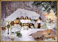 A4-Wandkalender - Winterliches Cottage