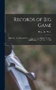 Records of big Game: With Their Distribution, Characteristics, Dimensions, Weights, and Horn & Tusk Measurements