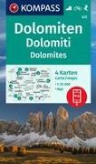 KOMPASS Wanderkarten-Set 672 Dolomiten, Dolomiti, Dolomites (4 Karten) 1:35.000