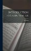 Introduction to Latin Syntax