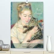 Beste Freunde - Tierliebe Kunstkalender (Premium, hochwertiger DIN A2 Wandkalender 2023, Kunstdruck in Hochglanz)