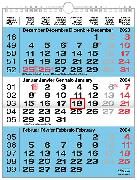 3-Monatskalender BLAU 2024