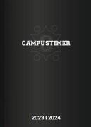 Campustimer Black - A5 Semester-Planer - Studenten-Kalender 2023/2024 - Notiz-Buch - schwarz - Weekly - Alpha Edition