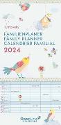 GreenLine Turnowsky Familienplaner 2024, im Format 22 x 45 cm, Monatskalender, Familienkalender mit Ferienterminen und Stundenplänen