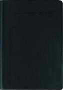Taschenkalender Buch PVC schwarz 2024 - Büro-Kalender 8x11,5 cm - 1 Woche 2 Seiten - 144 Seiten - Notiz-Heft - Alpha Edition