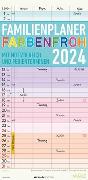 Familienplaner Farbenfroh 2024 mit 4 Spalten - Familien-Timer 22x45 cm - Offset-Papier - mit Ferienterminen - Wand-Planer - Familienkalender - Alpha Edition
