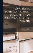 Mémoires de Lorenzo D'Aponte, poète vénitien, collaborateur de Mozart