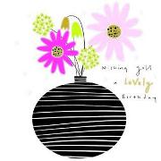 Doppelkarte. Mika - Birthday / Vase with Flowers