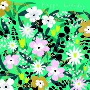 Doppelkarte. Mika - Birthday / Turquoise Floral