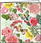 Doppelkarte. Auguri. Klein - Blumen und Schmetterlinge / blanko