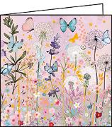 Doppelkarte. Mini - Blüten und Schmetterlinge