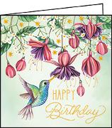 Doppelkarte. Mini - Happy Birthday (Kolibri)