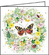 Doppelkarte. Mini - Schmetterling mit Kranz