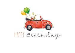 Postkarte. Happy Birthday (Auto)