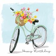 Postkarte. Happy Birthday /Fahrrad)