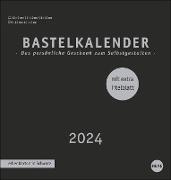 Bastelkalender 2024 Premium schwarz mittel. Blanko-Kalender zum Basteln mit extra Titelblatt für eine persönliche Gestaltung. Foto- und Bastelkalender 2024